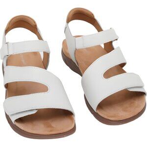 Easy Spirit Mavey Strappy Leather Comfort Sandals Cream Women's US 8.5M